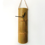 木味天然竹子长方形文艺现代简约装饰艺术日式北欧竹制静音挂钟表