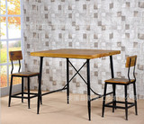 特价欧式简约现代风格餐桌餐椅 铁艺复古茶几桌实木做旧椅子方桌