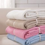 热卖纯棉休闲毯毛线毯纯棉毯子儿童毛巾被单人毛巾毯纯色毛毯盖毯