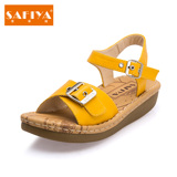 Safiya/索菲亚专柜正品夏季新款女鞋坡跟平底休闲凉鞋SF52115393