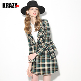 Krazy 复刻经典 苏格兰格子西装+伞裙 纯棉格纹套装 6769