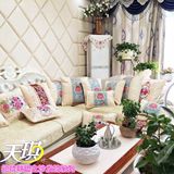 十字绣抱枕新款客厅沙发靠垫花卉精准印花3D套欧式绒布三件套包邮