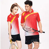 男女短袖套装情侣运动网球服羽毛球衣乒乓休闲透气排汗比赛训练服