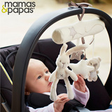 包邮正品mamas&papas兔子婴儿音乐车挂床绕 安全座椅挂件毛绒玩具