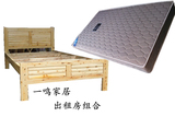 出租房床垫简易实木双人床1.5 1.8特价柏木儿童床木板床单人床1.2