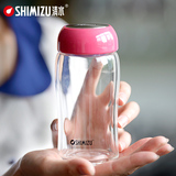 SHIMIZU/清水单层曲线玻璃杯 时尚女士透明水杯 儿童可爱便携杯子