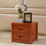 床头柜简约现代白色实木橡木整装榉木胡桃色卧室储物柜特价包邮