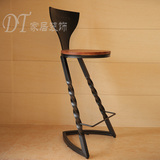 促销简约时尚美式铁艺实木酒吧咖啡馆桌椅组合椅凳电脑办公会议椅