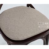 纯色简约棉麻布艺餐椅垫美式乡村 办公室椅子坐垫田园电脑椅垫子