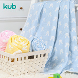 KUB可优比婴儿毛毯新生宝宝棉纱布抱毯盖毯加厚秋冬季儿童云毯