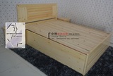 上海定做松木家具实木床单双人床1.5/1.8液压高低箱体储物床定制