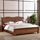 1.5米皮床软靠实木床 1.8米双人床现代中式高箱储物床婚床家具