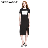 Vero Moda2016秋季新品立体字母圆领中长款直筒连衣裙|316361501