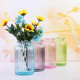 简约现代欧式花瓶 玻璃 透明桌面水培花瓶摆件 插花装饰花器包邮