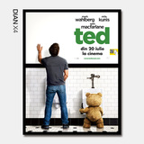 卫生间防水墙壁有框装饰个性创意厕所搞笑泰迪熊Ted电影海报挂画