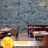 复古金属铁锈铁皮工业风3D墙纸酒吧网吧怀旧壁画欧式做旧KTV壁纸