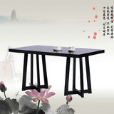新实木新中式水曲柳餐桌 现代简约餐桌椅组合长方形布艺桌现货