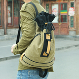 多功能个性韩版书包 双肩包背包 旅行帆布包包旅游纯色运动潮男款