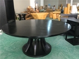 新中式餐桌椅实木餐椅现代仿古餐桌布艺印花6人饭桌样板房桌家具
