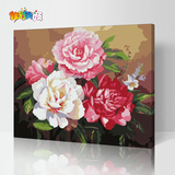【佳彩天颜】 diy数字油画 客厅风景花卉大幅手绘装饰画 牡丹花卉
