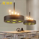 新品创意圆形烛台餐厅吧台吊灯个性咖啡厅酒吧艺术led灯具