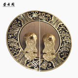 铜雕刻圆形花式门牌拉手中式仿古铜柜门拉手直径明清家具AB-406