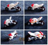 麦当劳收藏 外贸美泰风火轮白色塑料摩托车模型 儿童惯性玩具车