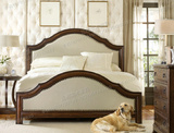 美式乡村软包实木床 真皮皮艺床1.8米婚床 卧室双人床高端家具