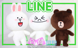 現貨日本原裝正版 LINE 布朗熊可妮兔 毛絨玩具公仔抱枕 收藏盒裝
