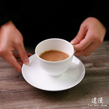 纯白色骨瓷咖啡杯子带碟子白瓷咖啡杯碟简约美式欧式英式下午茶杯
