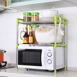 不锈钢微波炉架厨房可伸缩置物架收纳架储物架烤箱架整理架