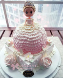 南京麦田坊迷糊娃娃蛋糕双层芭比娃娃蛋糕女孩公主生日蛋糕配送