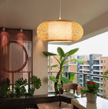 东南亚创意竹编织吊灯竹子木艺吊灯客厅卧室展示阳台过道竹制吊灯
