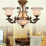 铜灯灯具欧式吊灯复古别墅餐厅卧室过道简欧美式全铜创意两用掉灯