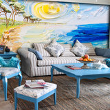 3d大型壁画定制客厅沙发卧室电视背景墙壁纸 油画地中海欧式墙纸