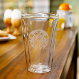 包邮正品星巴克玻璃杯子咖啡杯 Starbucks大水杯 耐热双层玻璃杯