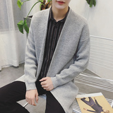 秋季韩版青年潮款中长款针织衫线衫开衫毛衣外套披风羊毛衫潮男装