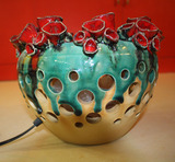 欧美茄陶瓷纯手工花瓶原创正品喜马拉雅盐灯创意陶瓷摆件生日礼物