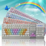 小智外设店 黑爵AK10彩虹机械手感键盘茶轴彩虹键帽三色背光