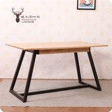 日式大餐桌白橡全实木宜家时尚四人餐桌环保小户型实用桌六人黑色