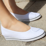 帆布鞋白色护士鞋坡跟春秋美容院工作鞋内增高休闲女单鞋黑色布鞋