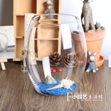 鹅蛋玻璃水培玻璃花瓶 室内大号水养绿萝花卉专用桌面花盆 包邮