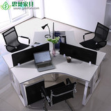 广州简约办公家具职员办公桌三人办公桌员工工作位组合屏风工作位