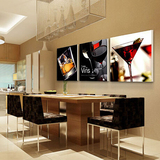现代客厅装饰画餐厅时尚酒杯墙画壁画挂画无框画三联画沙发背景墙