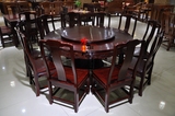 红木圆桌非洲酸枝木中式圆餐桌实木酸枝光板圆餐桌椅组合新款促销