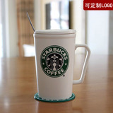 星巴克杯子大容量马克杯陶瓷杯带盖勺咖啡牛奶创意骨瓷情侣茶水杯