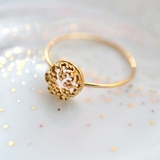 法国设计师Berenice 14k黄金纯金订婚结婚复古女王戒指 迷你皇冠