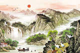 【艺臣】成人1000片木质拼图定制500中国风山水画装饰画 山河锦绣