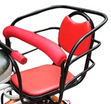 儿童红色自行车后座靠背单宝后置安全双人座椅全围护手