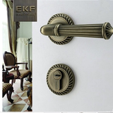 德国EKF伊可夫中式哑光欧式青古铜房门锁简欧美田园马风格室内锁